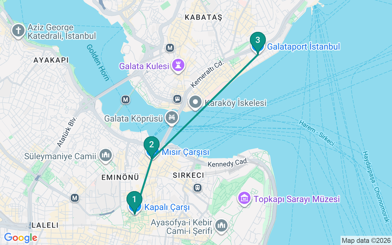 Route —  →  → 