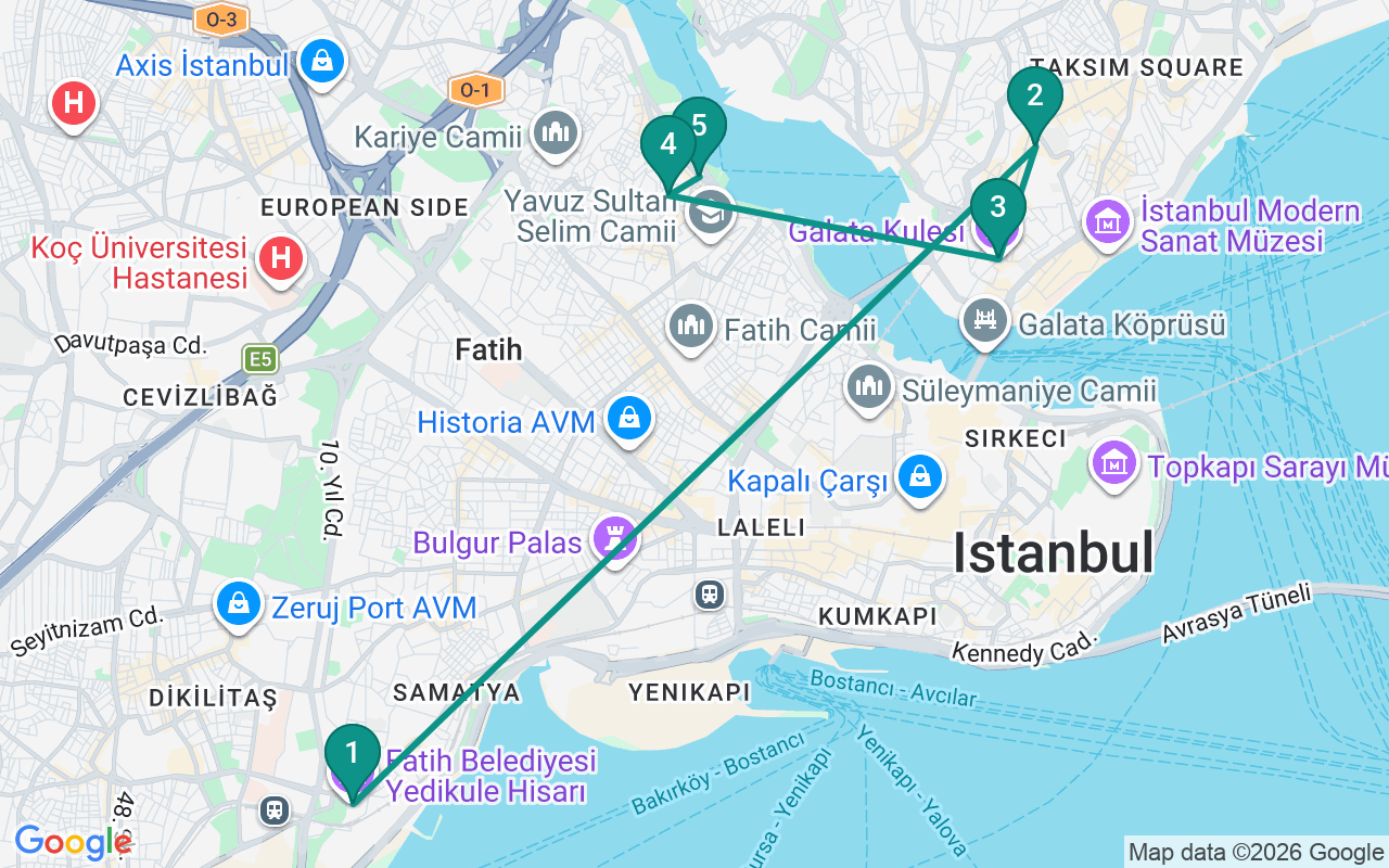 Route —  →  →  →  → 