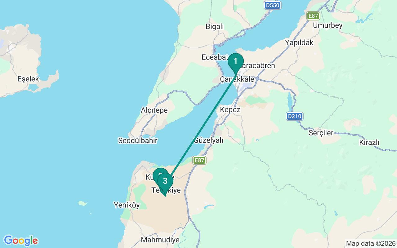 Route —  →  → 