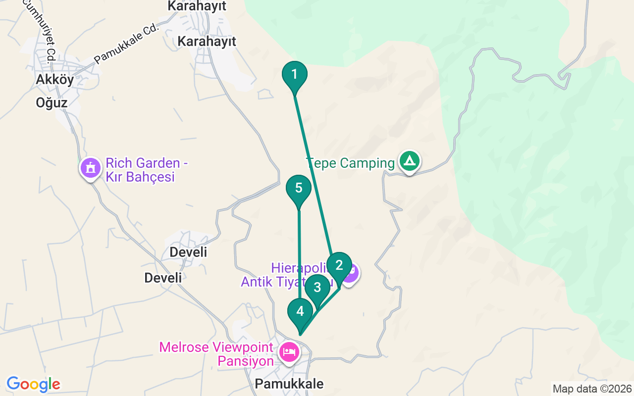 Route —  →  →  →  → 