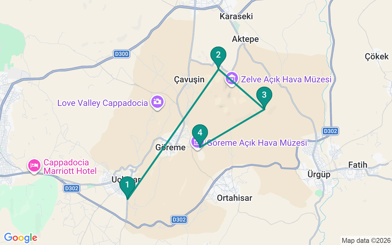 Route —  →  →  → 
