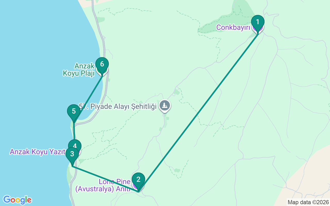 Route —  →  →  →  →  → 