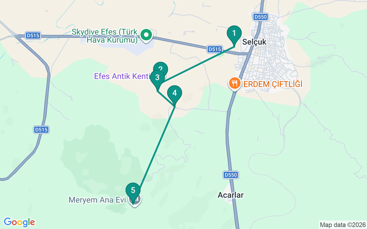 Route —  →  →  →  → 