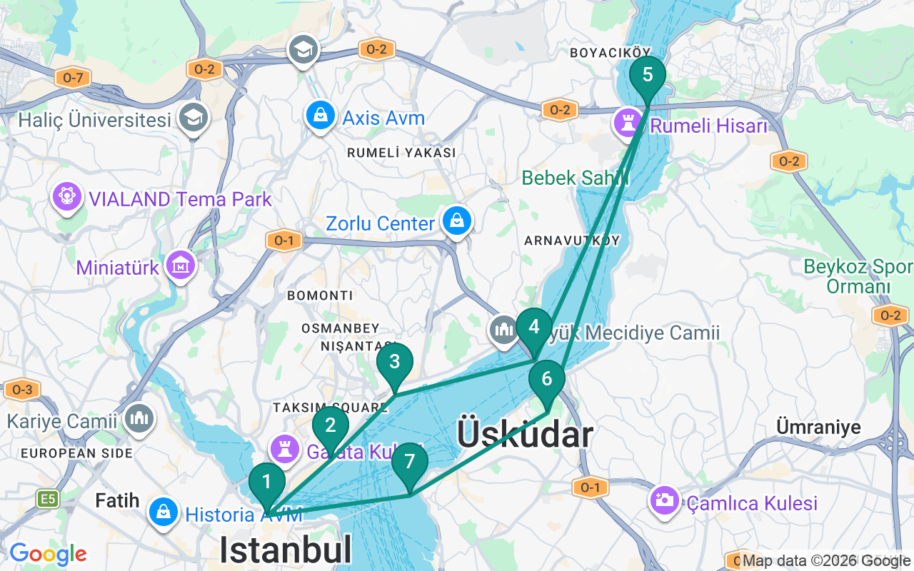 Route —  →  →  →  →  →  →  → 
