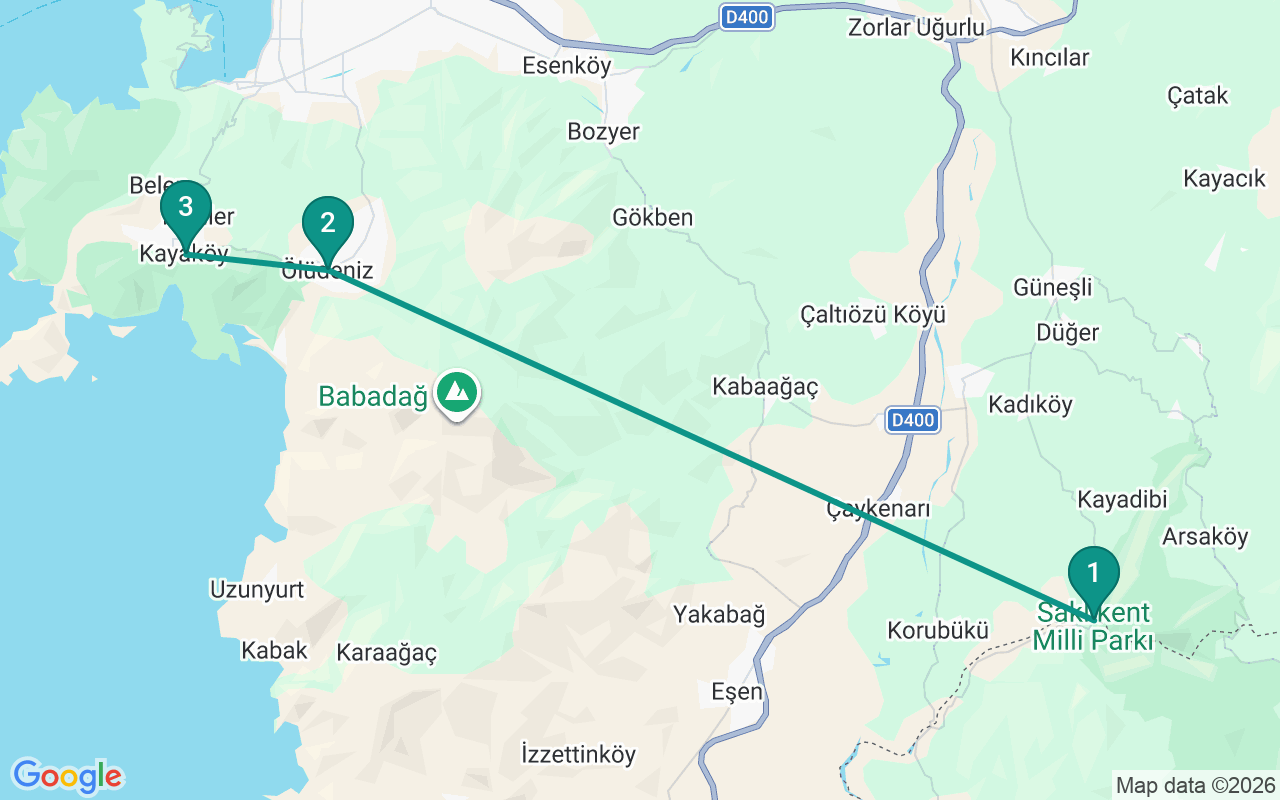 Route —  →  → 